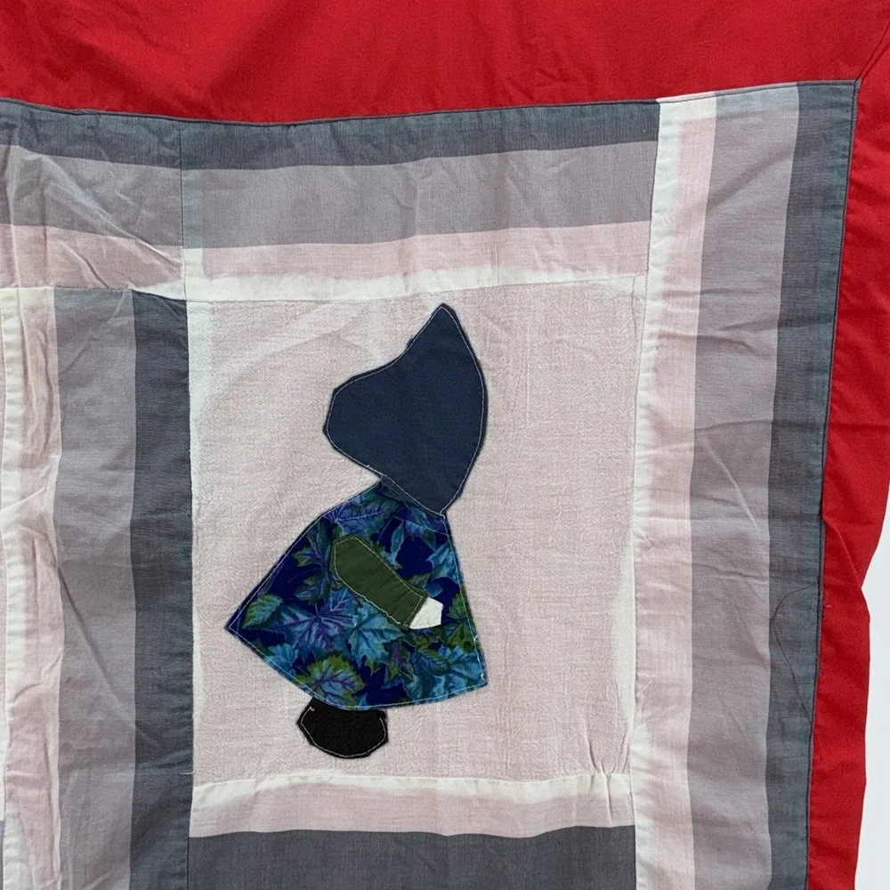 Patchwork Quilt Bedding Bedspread Butterfly Sun‎ bonnet  Sue 37x66 No Batting